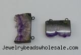 NGC5182 20*35mm - 22*40mm freeform druzy amethyst connectors