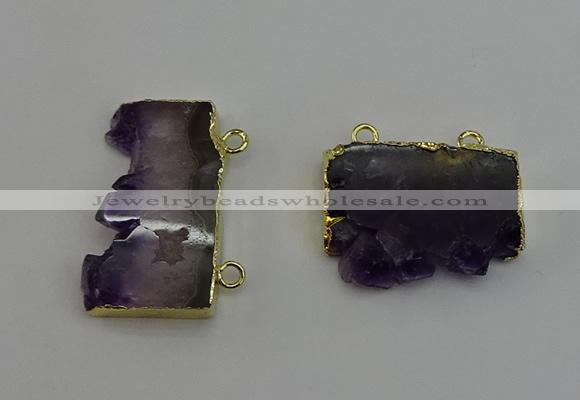 NGC5184 20*35mm - 22*40mm freeform druzy amethyst connectors