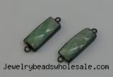 NGC5195 12*30mm - 15*30mm faceted rectangle amazonite connectors