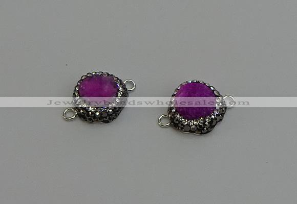 NGC5226 12mm - 14mm freeform druzy agate connectors wholesale