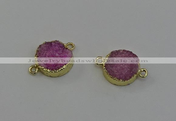 NGC5251 15mm - 16mm coin druzy agate connectors wholesale