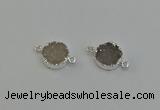 NGC5289 15mm - 16mm coin druzy agate gemstone connectors