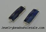 NGC5305 12*30mm - 15*35mm faceted rectangle lapis lazuli connectors