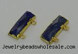 NGC5309 12*30mm - 15*35mm faceted rectangle lapis lazuli connectors