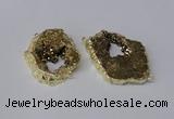 NGC536 25*35mm - 35*45mm plated druzy agate gemstone connectors