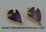 NGC5377 20*35mm - 25*40mm arrowhead light amethyst connectors