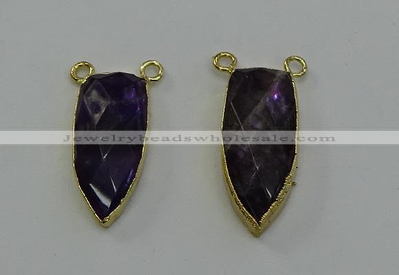 NGC5416 16*35mm - 18*40mm arrowhead amethyst connectors