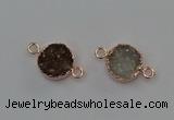 NGC5428 15mm - 16mm coin druzy agate gemstone connectors