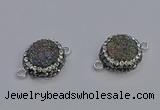 NGC5463 14mm - 15mm flower plated druzy agate connectors wholesale