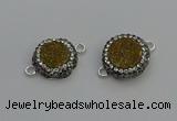 NGC5466 14mm - 15mm flower plated druzy agate connectors wholesale