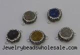 NGC5468 14mm - 15mm flower plated druzy agate connectors wholesale