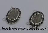 NGC5490 18*25mm oval plated druzy agate gemstone connectors