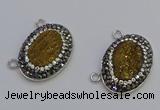 NGC5496 18*25mm oval plated druzy agate gemstone connectors