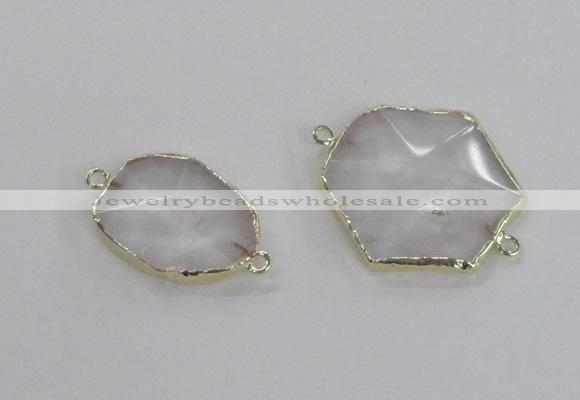 NGC552 18*25mm - 30*35mm freeform quartz gemstone connectors