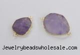 NGC554 18*25mm - 30*35mm freeform lavender amethyst  connectors