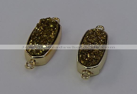 NGC5561 10*22mm - 12*25mm freeform plated druzy quartz connectors