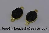 NGC5589 12*16mm oval plated druzy agate connectors wholesale