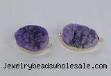 NGC562 18*25mm - 25*30mm freeform druzy agate connectors wholesale