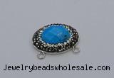 NGC5638 18*25mm faceted oval white howlite turquoise connectors