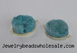 NGC564 18*25mm - 25*30mm freeform druzy agate connectors wholesale