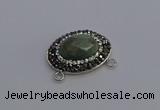 NGC5652 18*25mm faceted oval amazonite gemstone connectors