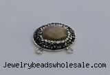 NGC5655 18*25mm faceted oval moonstone gemstone connectors