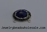 NGC5659 18*25mm faceted oval lapis lazuli gemstone connectors