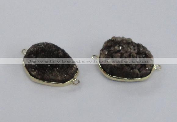 NGC567 18*25mm - 25*30mm freeform druzy agate connectors wholesale