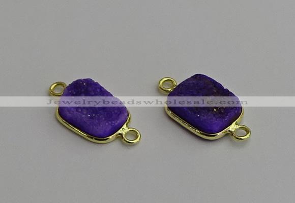 NGC5702 12*16mm rectangle druzy agate connectors wholesale