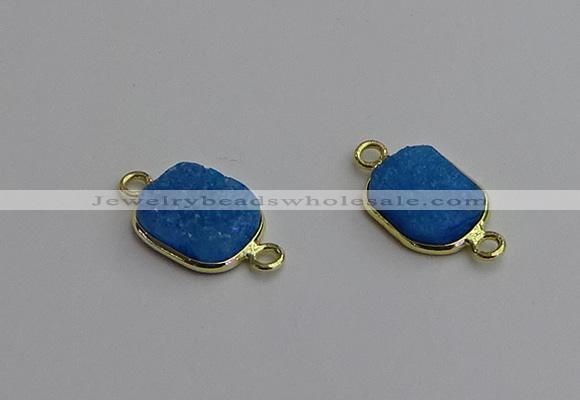 NGC5704 12*16mm rectangle druzy agate connectors wholesale