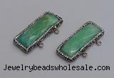 NGC5745 15*40mm rectangle amazonite gemstone connectors