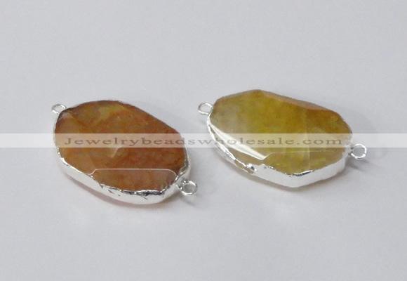 NGC575 18*25mm - 22*30mm freeform agate gemstone connectors