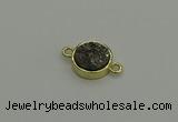 NGC5778 12mm coin plated druzy agate connectors wholesale