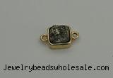 NGC5788 10*10mm square plated druzy agate connectors wholesale