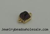 NGC5792 10*10mm square plated druzy agate connectors wholesale