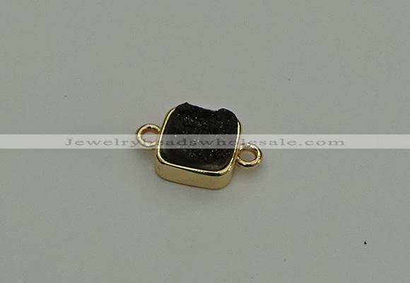 NGC5794 10*10mm square plated druzy agate connectors wholesale