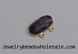 NGC5814 13*25mm faceted oval amethyst connectors wholesale