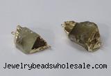 NGC584 18*25mm - 20*30mm nuggets lemon quartz gemstone connectors