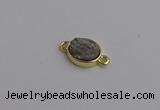 NGC5840 11*13mm oval plated druzy agate connectors wholesale