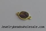 NGC5842 11*13mm oval plated druzy agate connectors wholesale