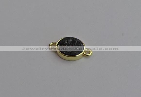 NGC5846 11*13mm oval plated druzy agate connectors wholesale