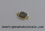 NGC5860 10*12mm rectangle plated druzy agate connectors wholesale