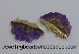 NGC5874 35*55mm - 40*60mm freeform druzy amethyst connectors