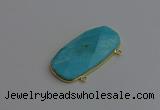 NGC5878 27*52mm faceted oval white howlite turquoise connectors