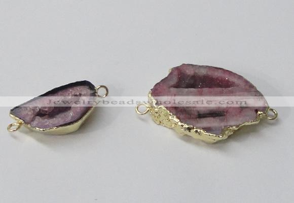 NGC588 15*20mm - 22*30mm freefrom druzy agate gemstone connectors