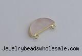 NGC5901 13*26mm moon rose quartz connectors wholesale