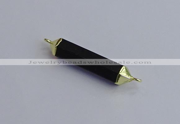 NGC5955 8*40mm tube black agate connectors wholesale