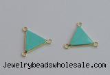 NGC5986 15*16mm triangle white howlite turquoise connectors