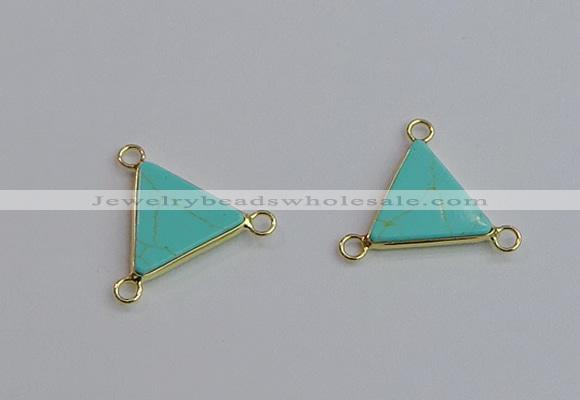 NGC5986 15*16mm triangle white howlite turquoise connectors