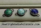 NGC5990 12mm coin mixed gemstone connectors wholesale